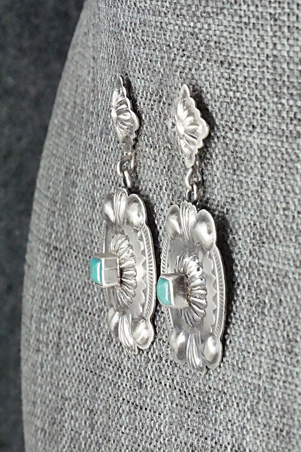 Turquoise & Sterling Silver Earrings - Terry Charlie