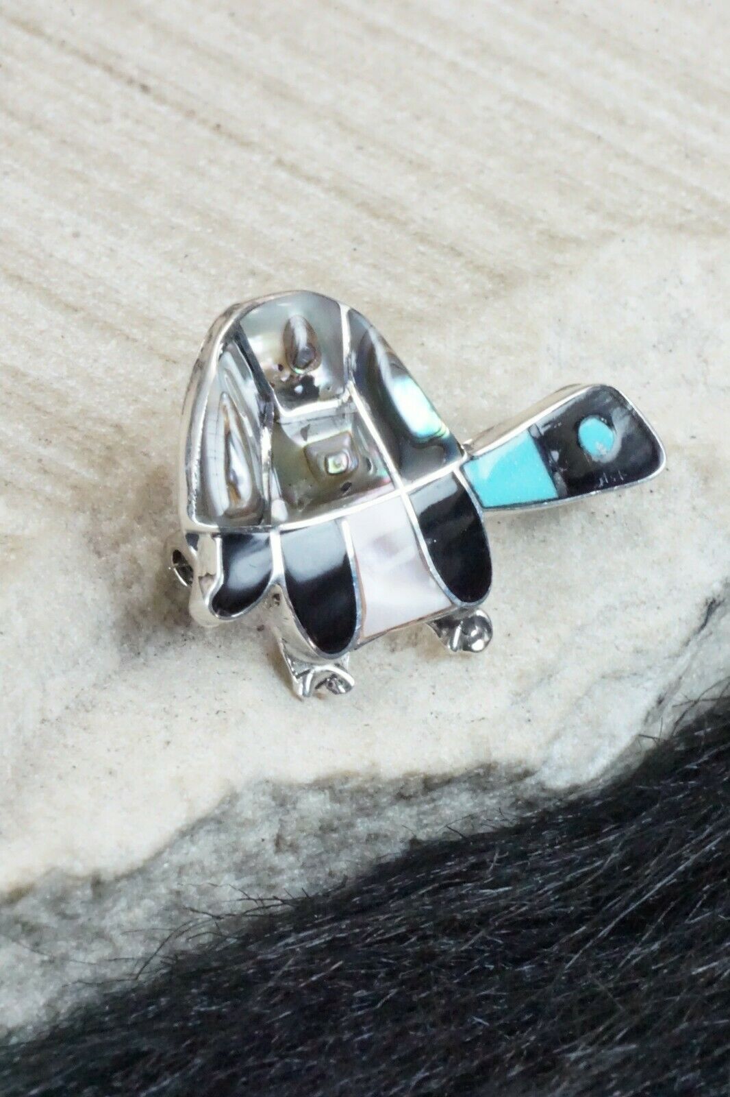 Multi Stone & Sterling Silver Pendant/ Pin - Loretta Gia