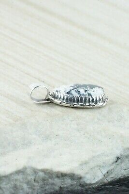 White Buffalo & Sterling Silver Pendant - Alvin Joe