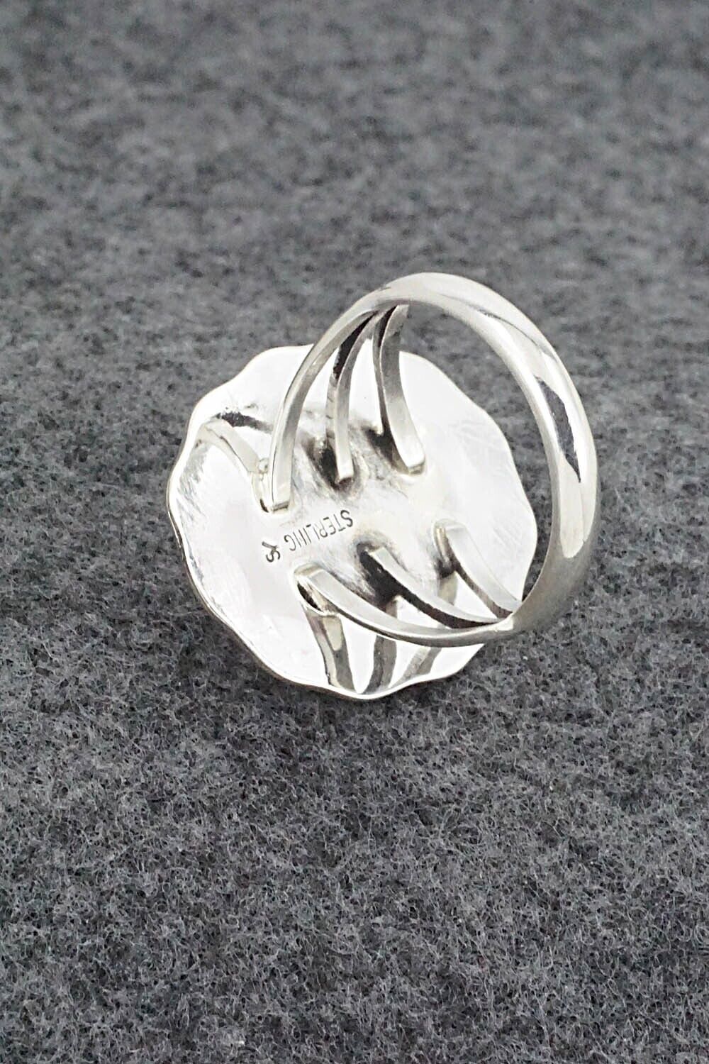 White Buffalo & Sterling Silver Ring - Samuel Yellowhair - Size 8.75