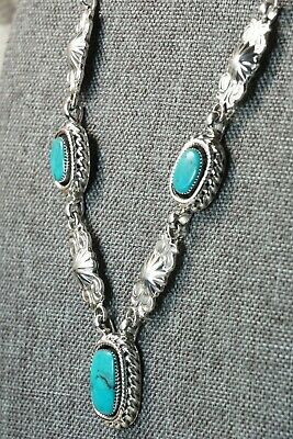 Navajo Turquoise & Sterling Silver Necklace - Lee Shorty