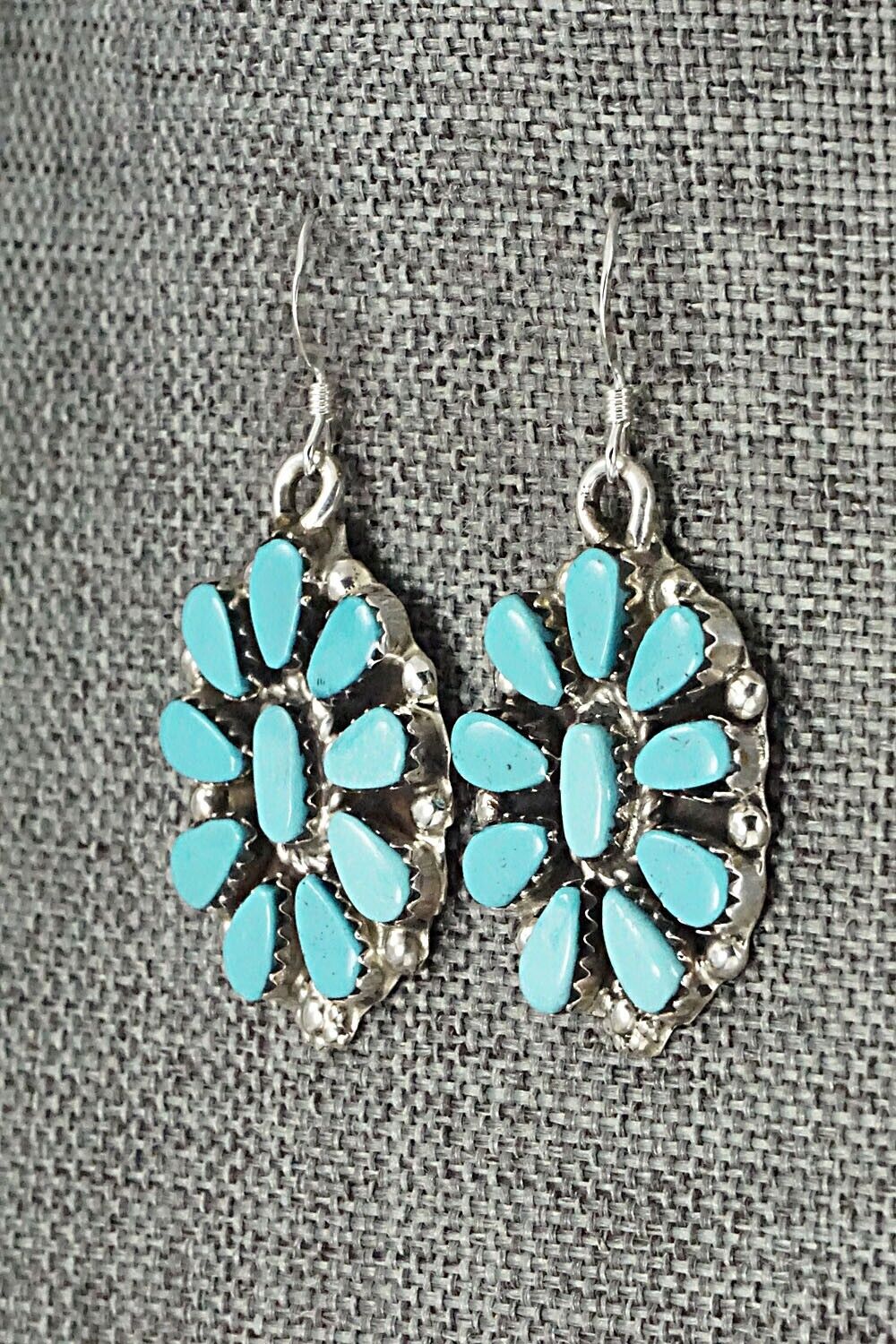 Turquoise & Sterling Silver Pendant and Earrings Set - Evangeline Tsabetsaye