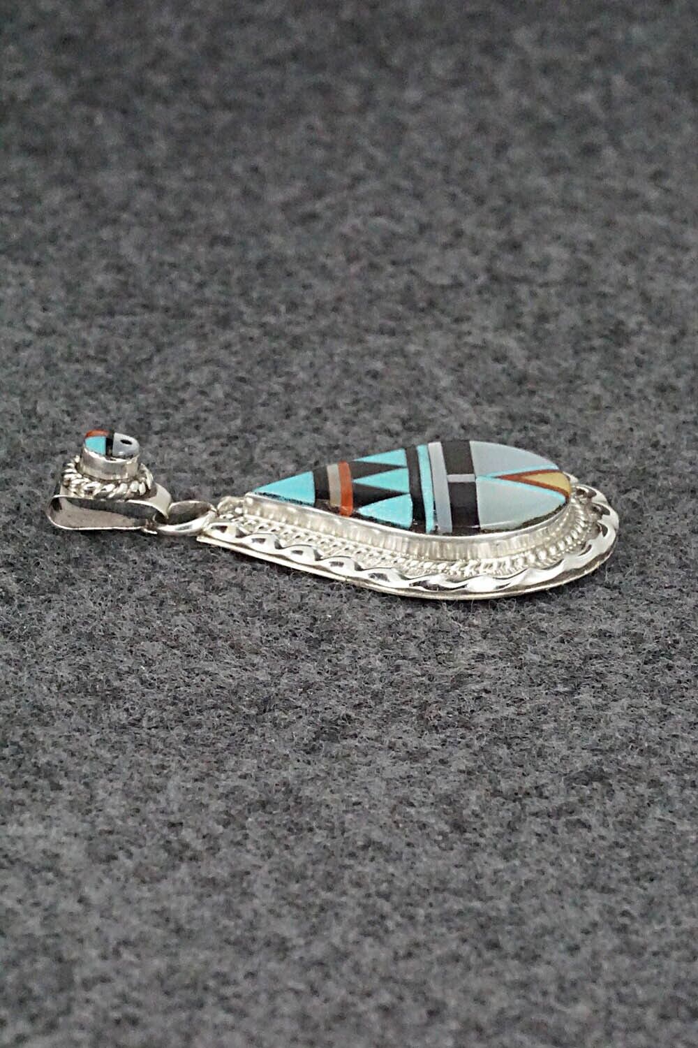 Multi Stone & Sterling Silver Pendant - Lynette Yuselew
