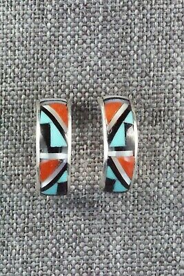 Multi Stone Inlay & Sterling Silver Earrings - Delberta Boone