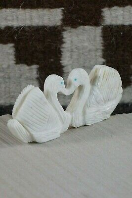 Swans Zuni Fetish Carving - Kevin Quam - High Lonesome Trading