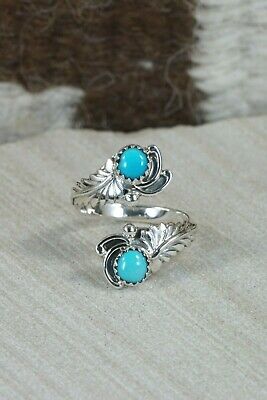 Navajo Turquoise and Sterling Silver Ring - Etta Belin - 5.5
