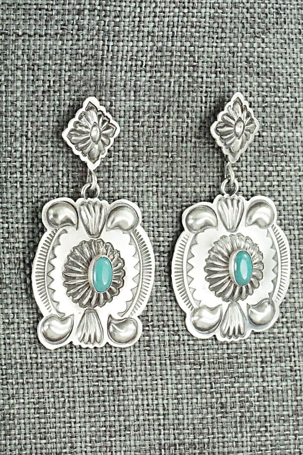 Turquoise & Sterling Silver Earrings - Terry Charlie