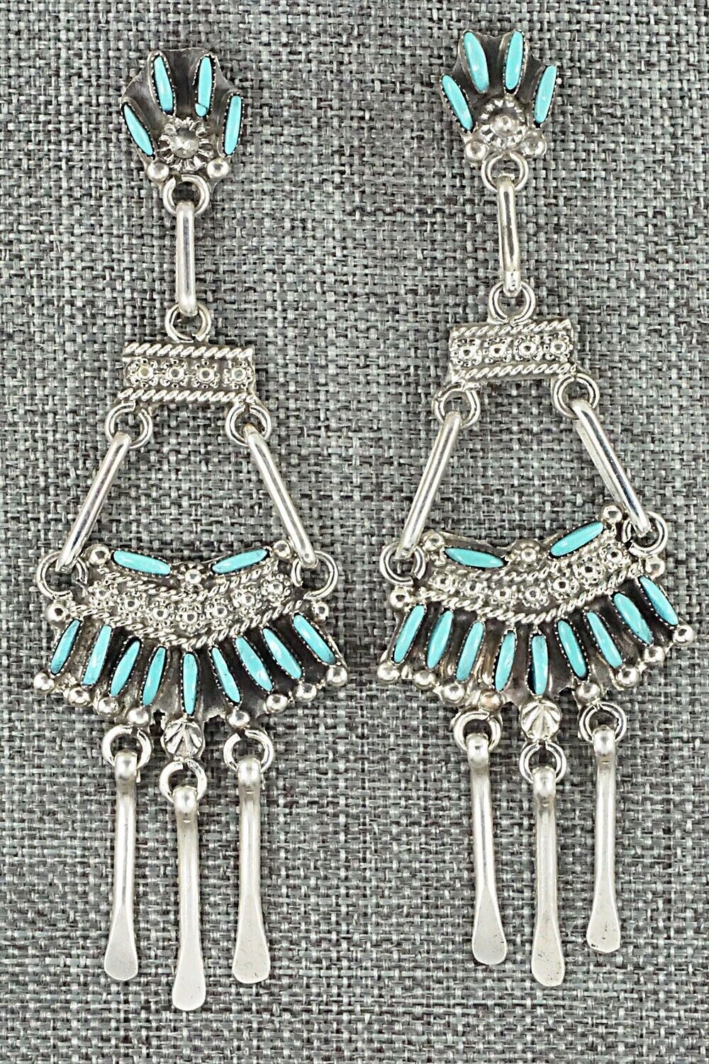 Turquoise & Sterling Silver Earrings - Evangeline Wyaco