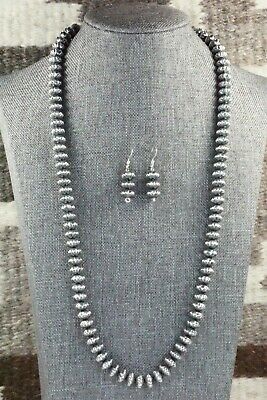 Sterling Silver Navajo Pearl Necklace & Earrings - Preston Haley