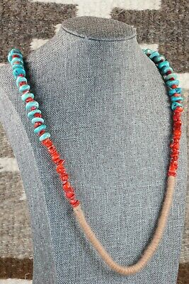 Navajo Turquoise & Coral Necklace - Rita Begay