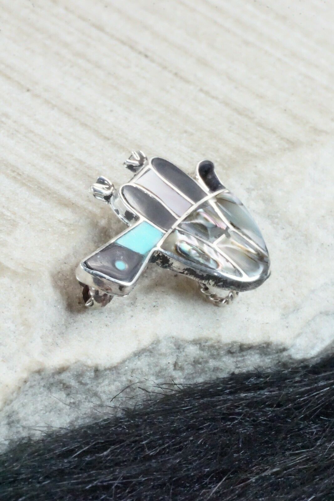 Multi Stone & Sterling Silver Pendant/ Pin - Loretta Gia