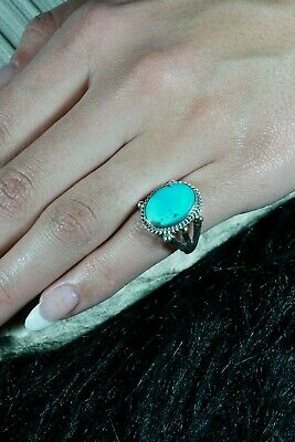 Navajo Turquoise and Sterling Silver Ring - Danny Kenneth - Size 6.75 - High Lonesome Trading