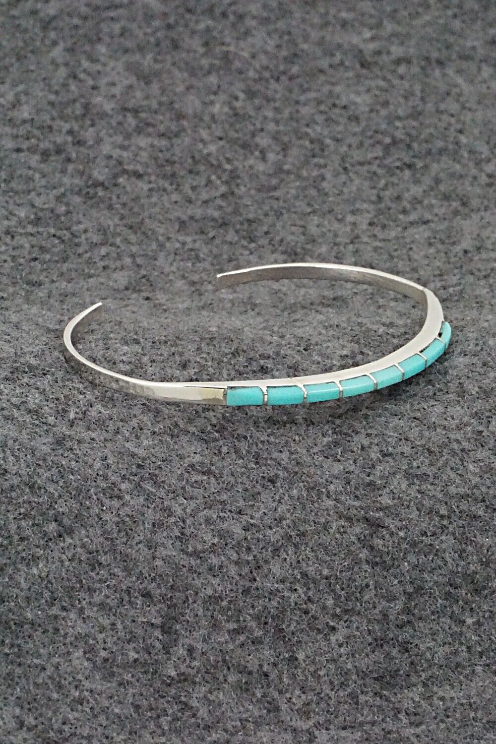 Turquoise & Sterling Silver Inlay Bracelet - Jeanette Chavez