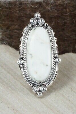 White Buffalo & Sterling Silver Ring - Daniel Benally - Size 7