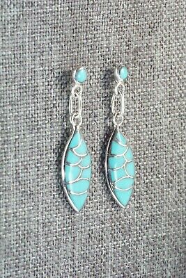 Turquoise & Sterling Silver Earrings - Danny Seoutewa