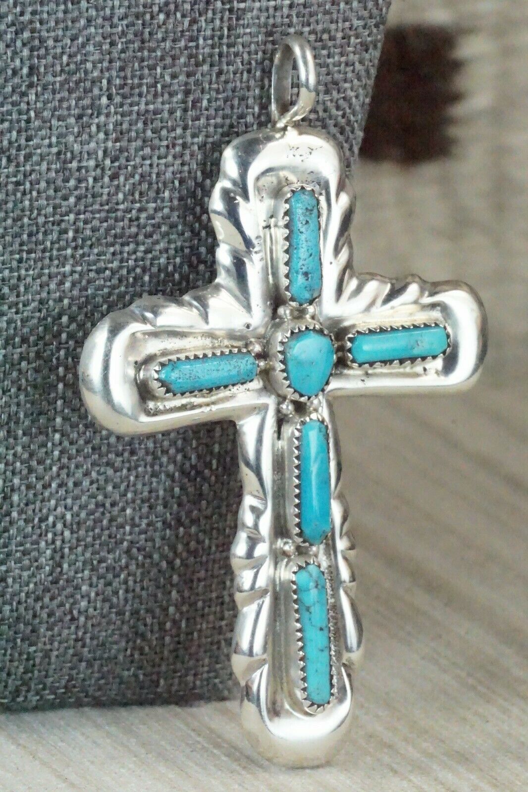 Turquoise & Sterling Silver Pendant - Lupe Leekity - High Lonesome Trading
