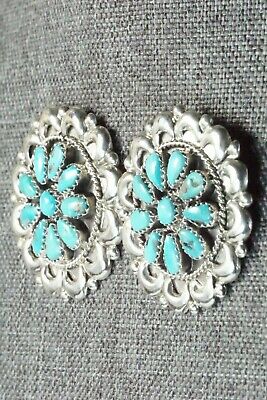 Turquoise & Sterling Silver Earrings - Eunise Wilson