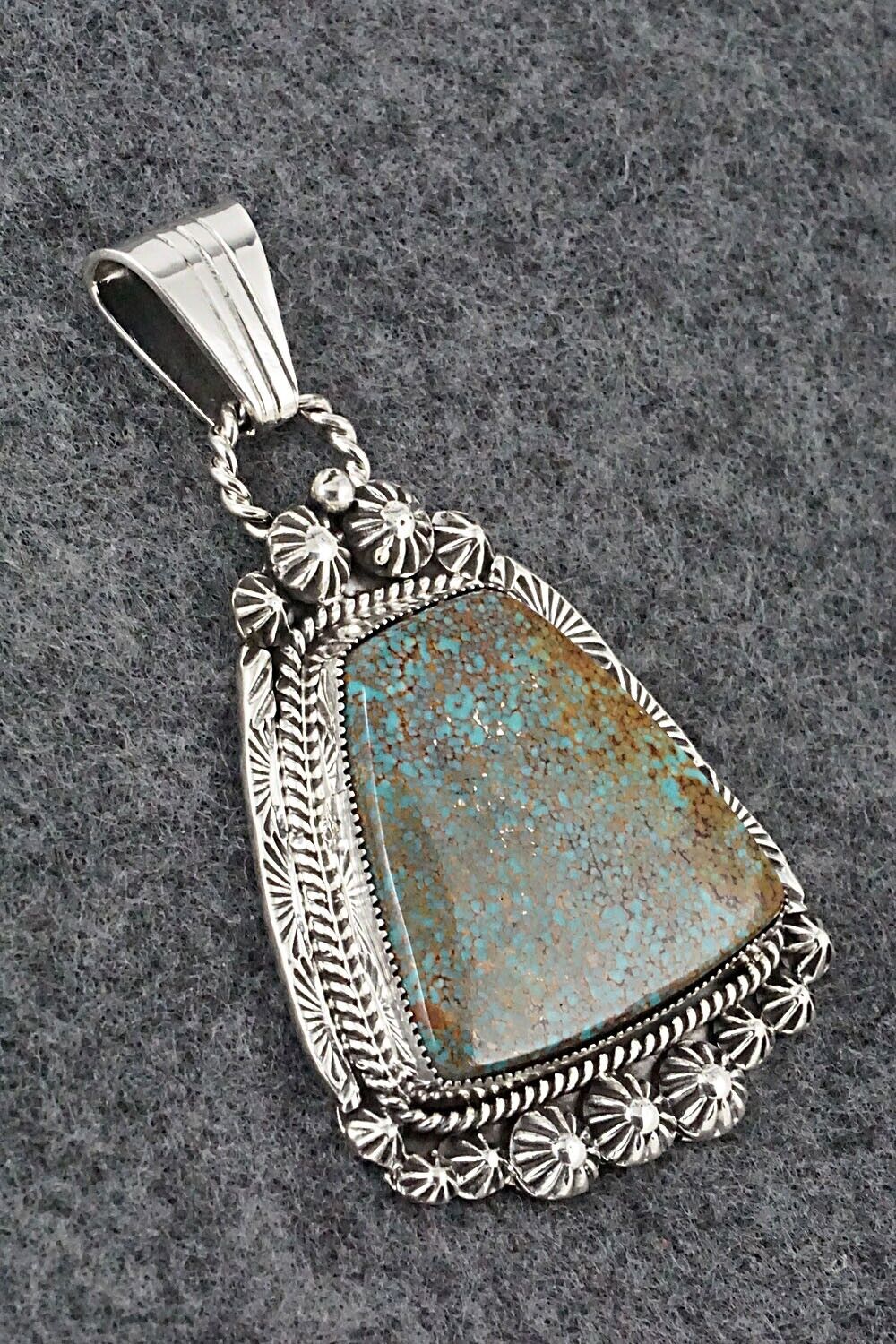 Turquoise & Sterling Silver Pendant - Clarence Long