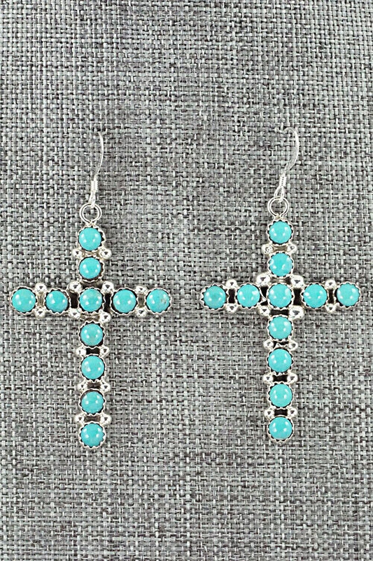 Turquoise and Sterling Silver Earrings - Roberta Begay