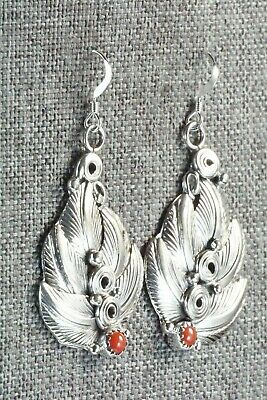 Coral & Sterling Silver Earrings - Darrell Morgan