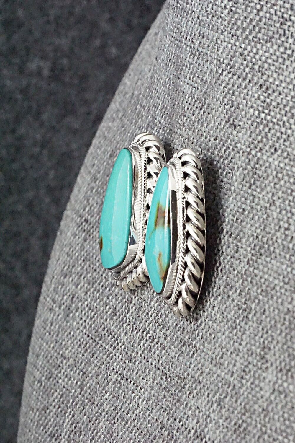 Turquoise and Sterling Silver Earrings - Sharon McCarthy