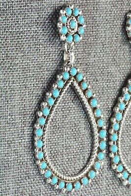 Turquoise & Sterling Silver Earrings - Falencia Yazzie