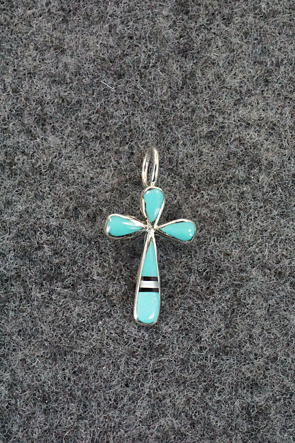 Multi Stone & Sterling Silver Inlay Pendant - Christina Bowannie