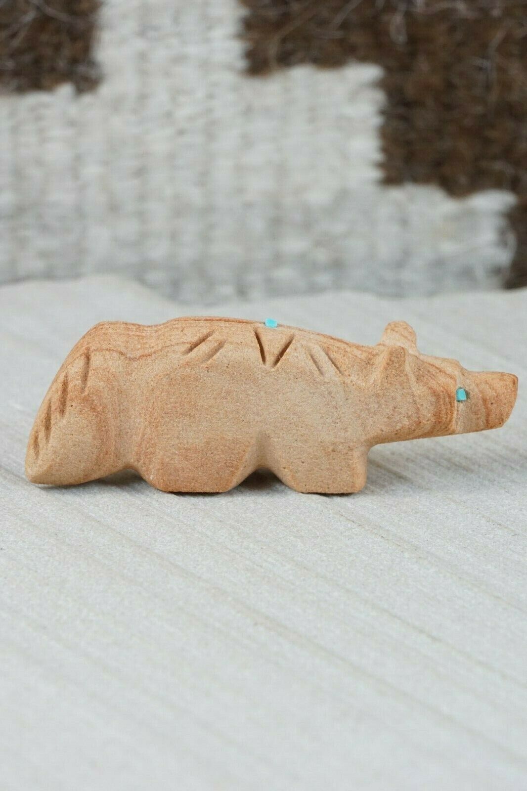 Wolf Zuni Fetish Carving - Brandon Phillips - High Lonesome Trading