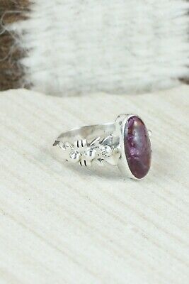Spiny Oyster & Sterling Silver Ring - Andrew Vandever - Size 7.75