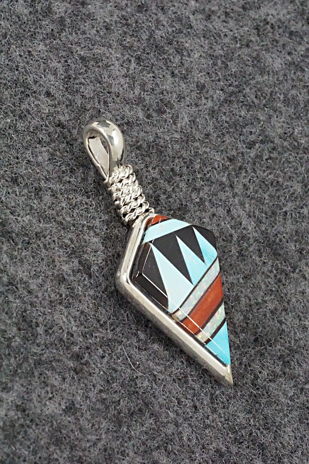 Multi Stone & Sterling Silver Pendant - Rene Roanhorse