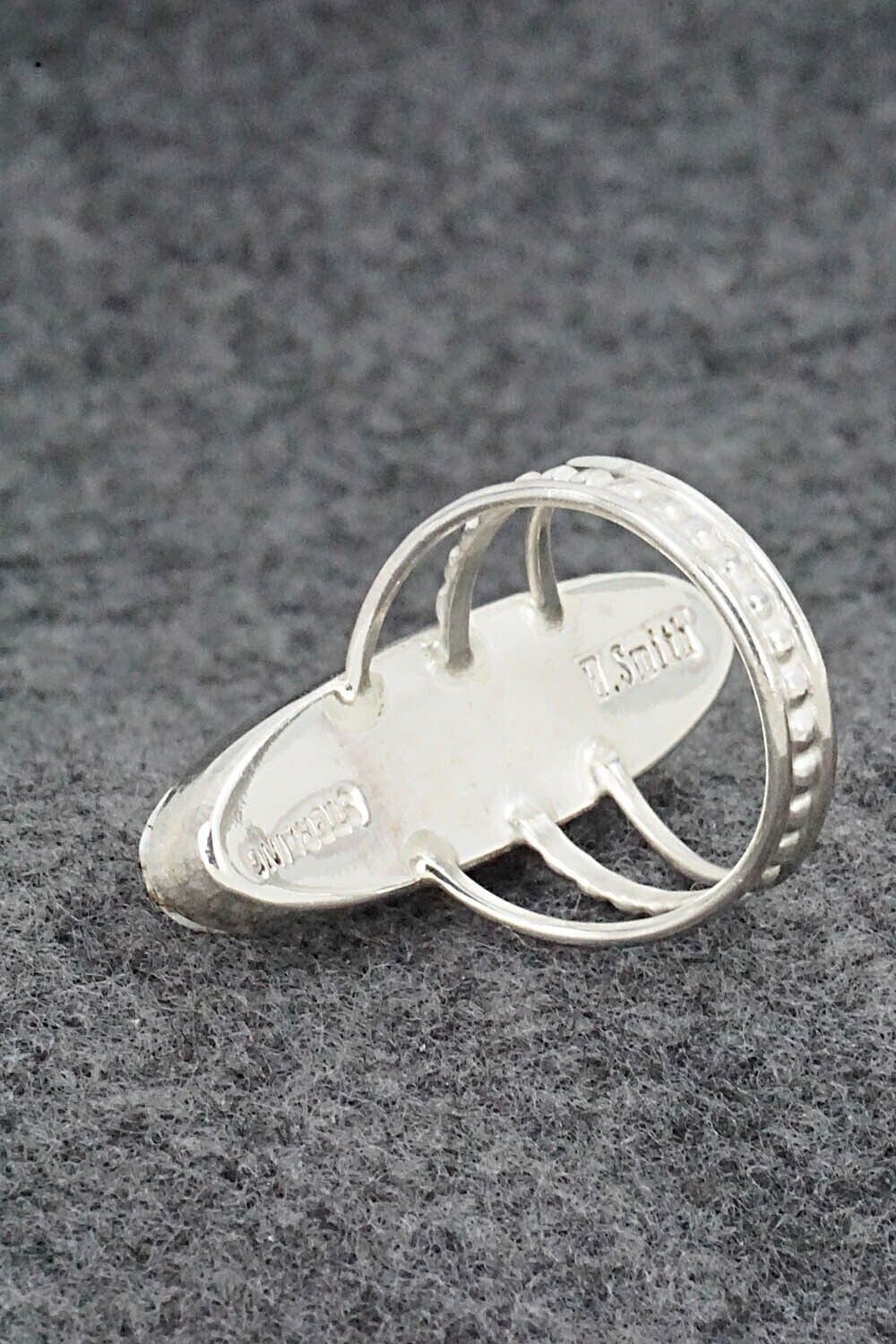 White Buffalo & Sterling Silver Ring - Harold Smith - Size 7.5