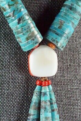 Turquoise & Spiny Oyster Necklace - Lupe Lovato