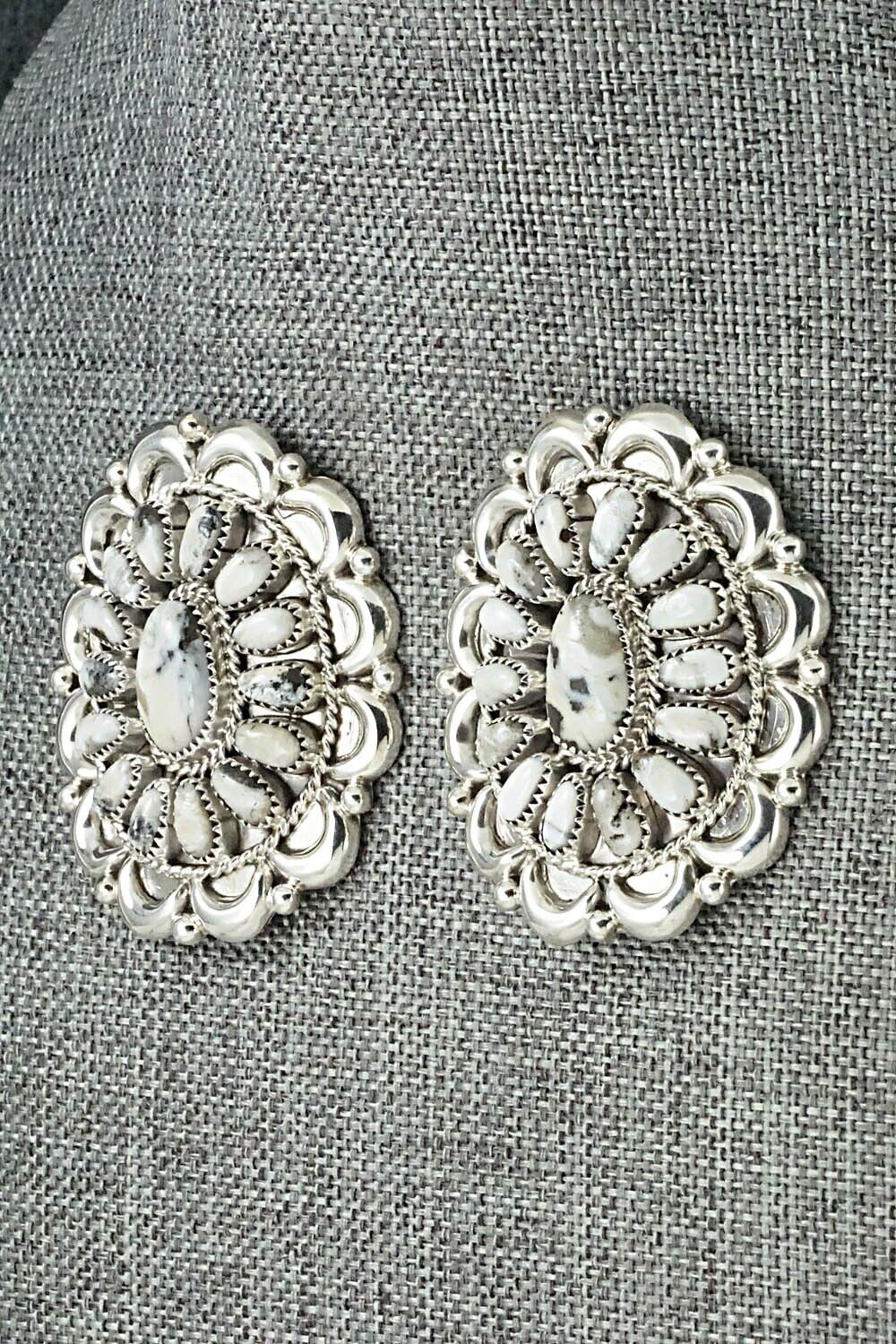 White Buffalo & Sterling Silver Earrings - Jaz Wilson