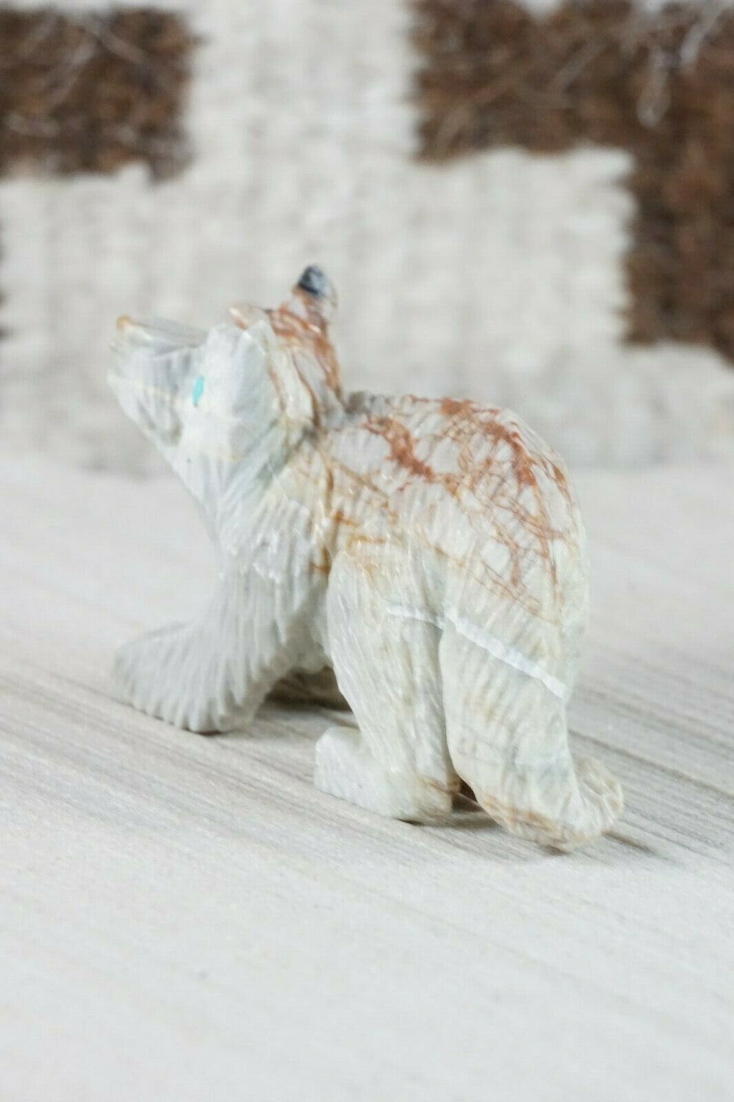 Wolf Zuni Fetish Carving - Ben Kaamasee - High Lonesome Trading