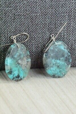 Turquoise & Sterling Silver Earrings - Lester Abeyta - Santo Domingo