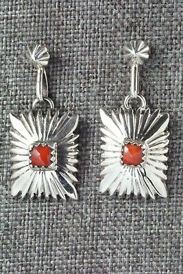 Coral & Sterling Silver Earrings - Sharon McCarthy