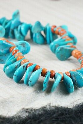 Navajo Turquoise & Spiny Oyster Necklace - Native American