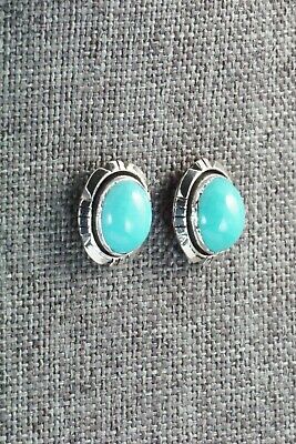Turquoise & Sterling Silver Earrings - Amos Begay