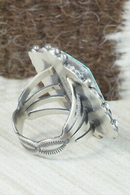 Turquoise & Sterling Silver Ring - Tom Lewis - Size 9.25