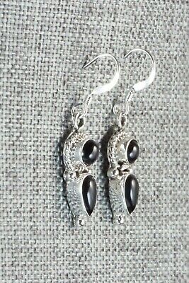 Onyx & Sterling Silver Earrings - Isabelle Yazzie
