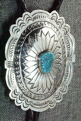 Turquoise & Sterling Silver Bolo Tie - Carson Blackgoat