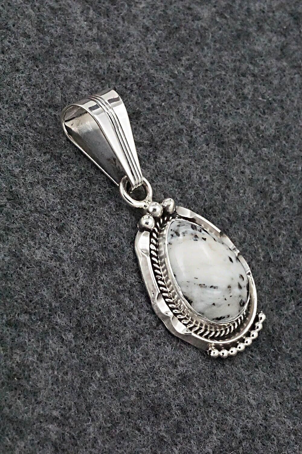 White Buffalo & Sterling Silver Pendant - Samuel Yellowhair