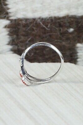 Coral and Sterling Silver Ring - Harris Largo - 8.75