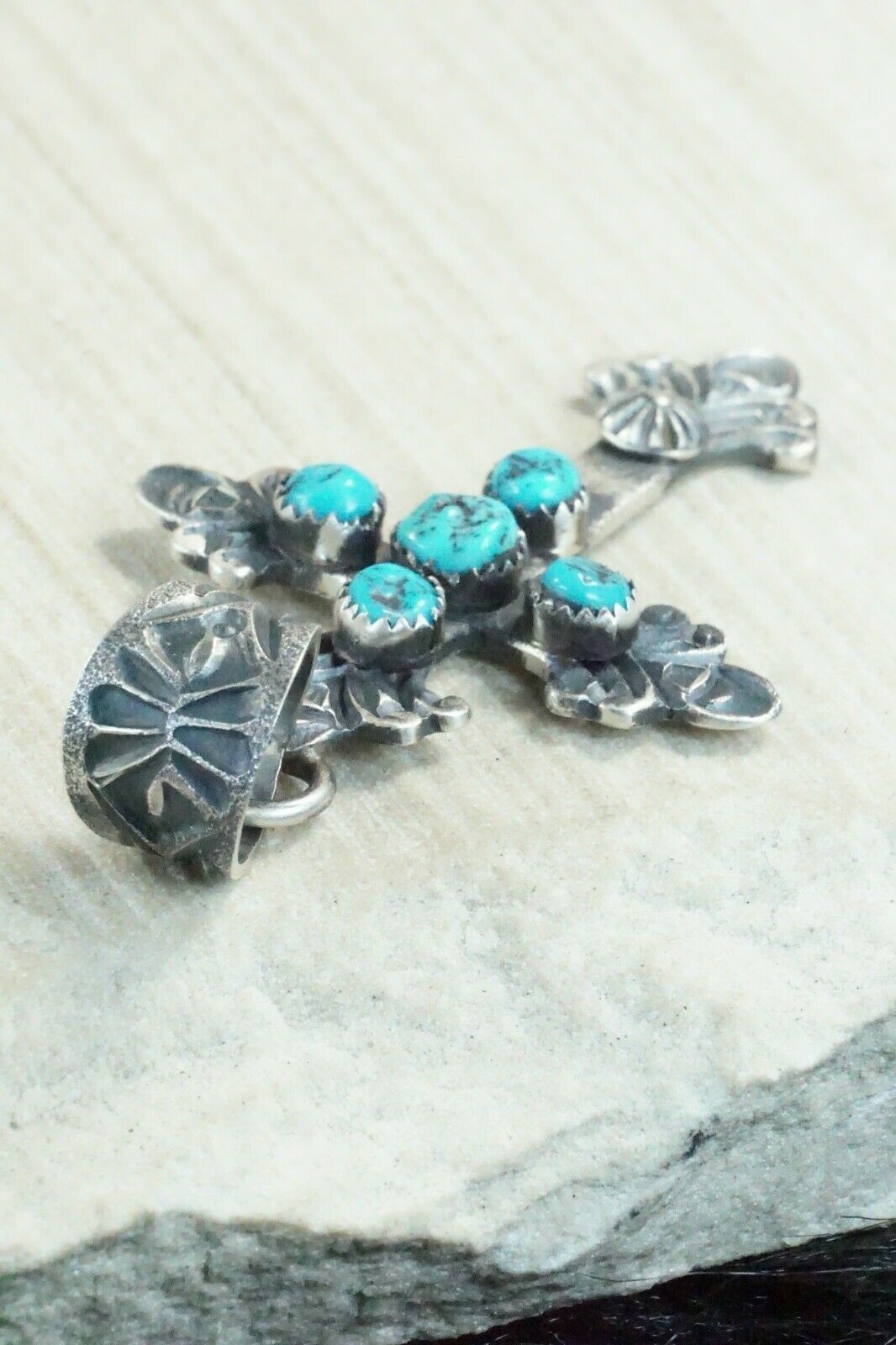 Turquoise and Sterling Silver Pendant - Eva & Linberg Billah