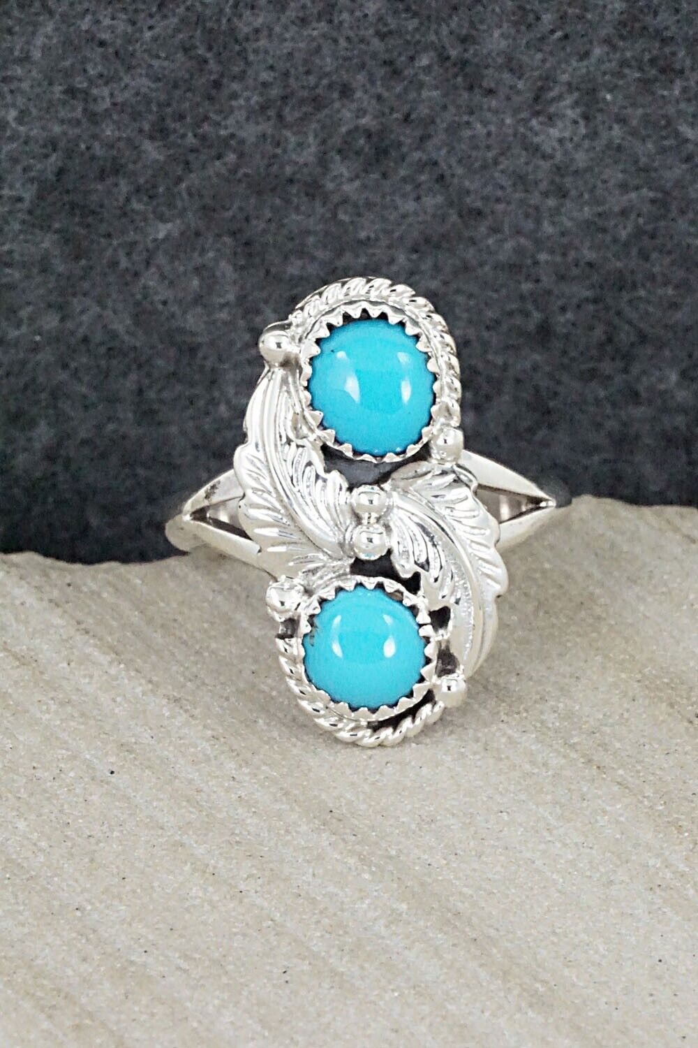 Turquoise & Sterling Silver Ring - William Begay - Size 9