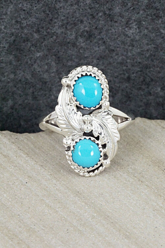 Turquoise & Sterling Silver Ring - William Begay - Size 9