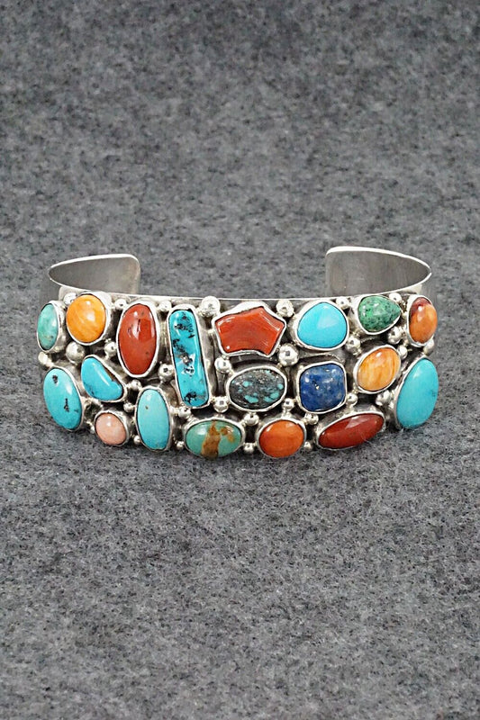 Multi Stone & Sterling Silver Bracelet - Victor Thompson