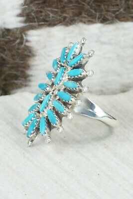 Turquoise & Sterling Silver Ring - Nathaniel Nez - Size 10