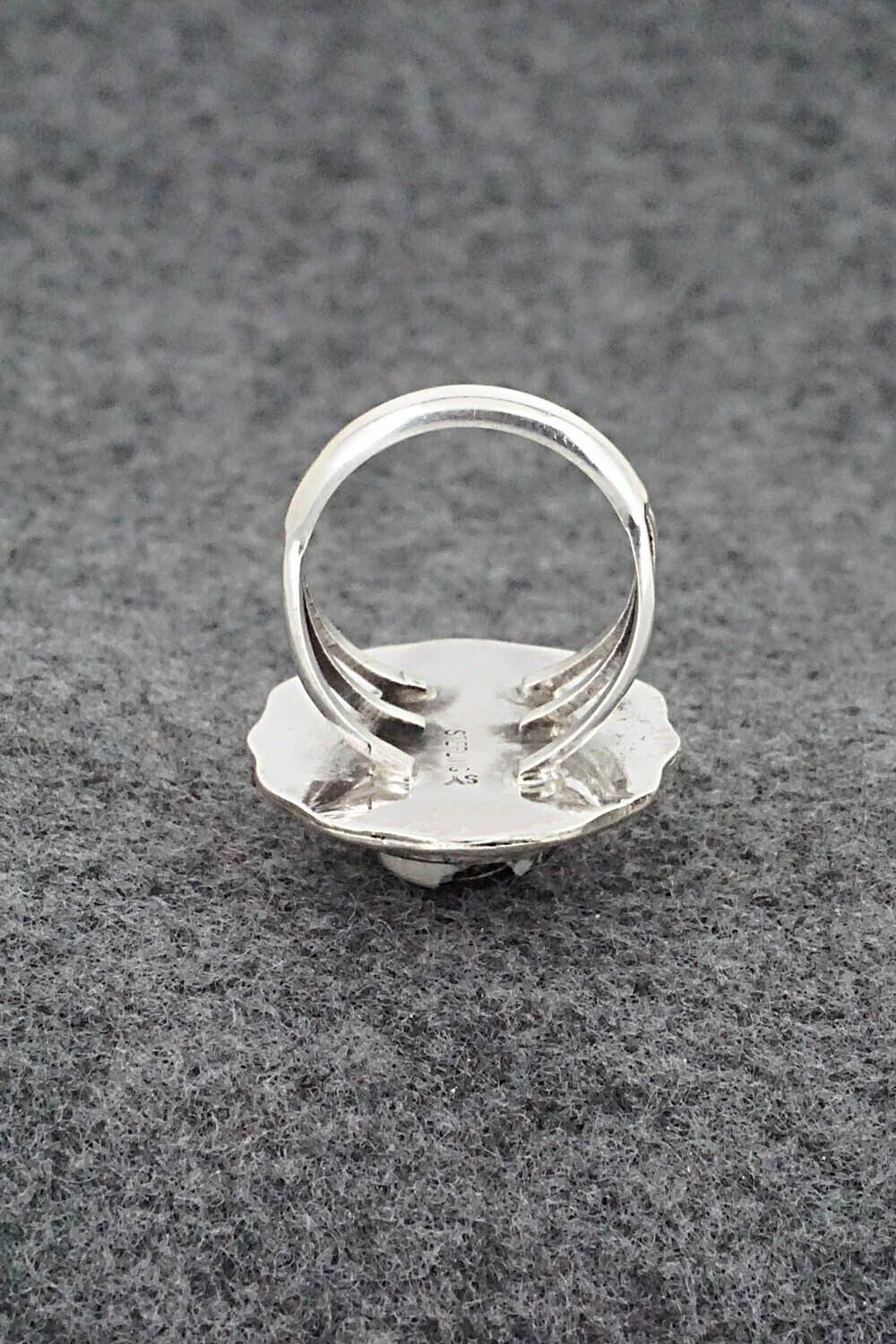 White Buffalo & Sterling Silver Ring - Samuel Yellowhair - Size 6