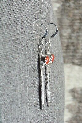 Coral & Sterling Silver Earrings - Rita Largo